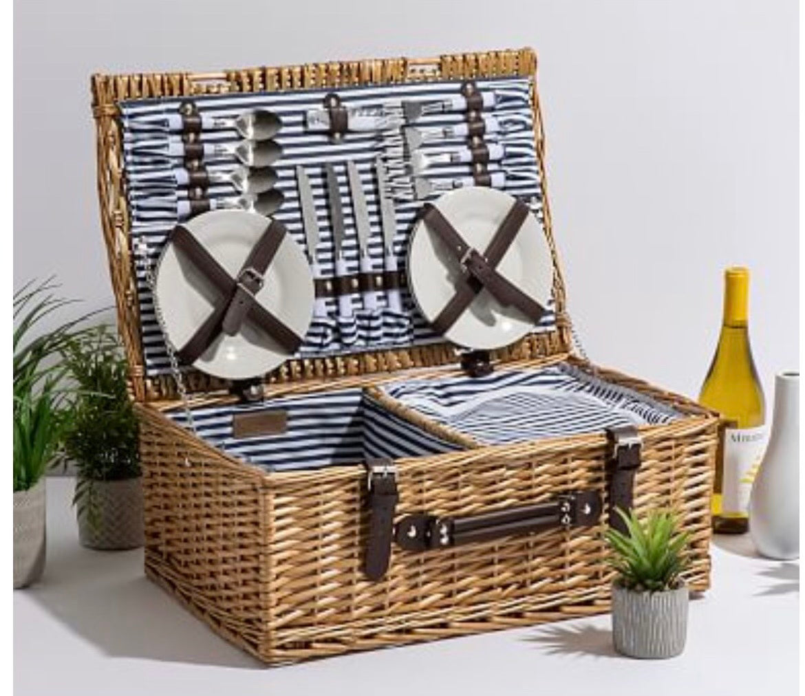 Providence Woven Picnic Basket For 4