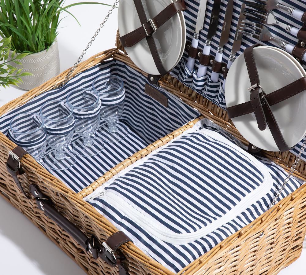 Providence Woven Picnic Basket For 4